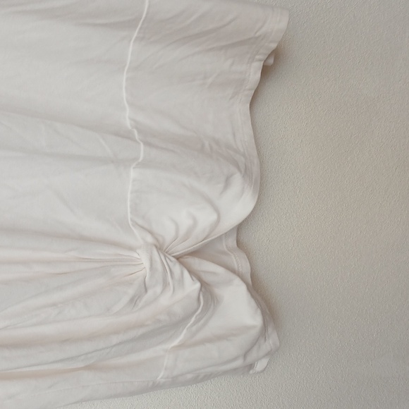 Chico's Basic White Short Sleeve Cinch Hem T-Shirt Size 3 US XL Neutral Layer - Picture 3 of 5